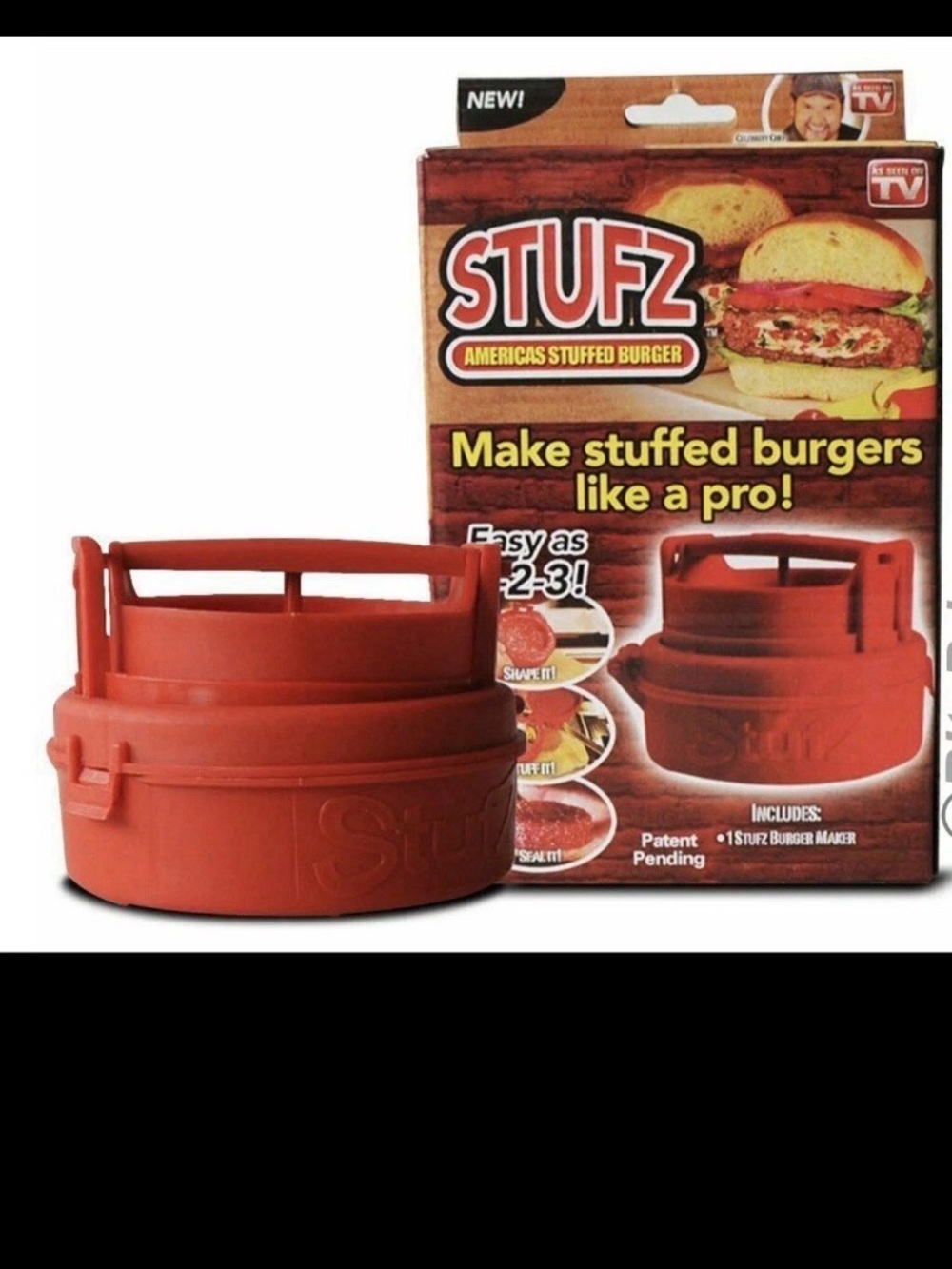 Stuffed Burger Press STUFZ Americas Hamburger Patty Molds Maker Sliders